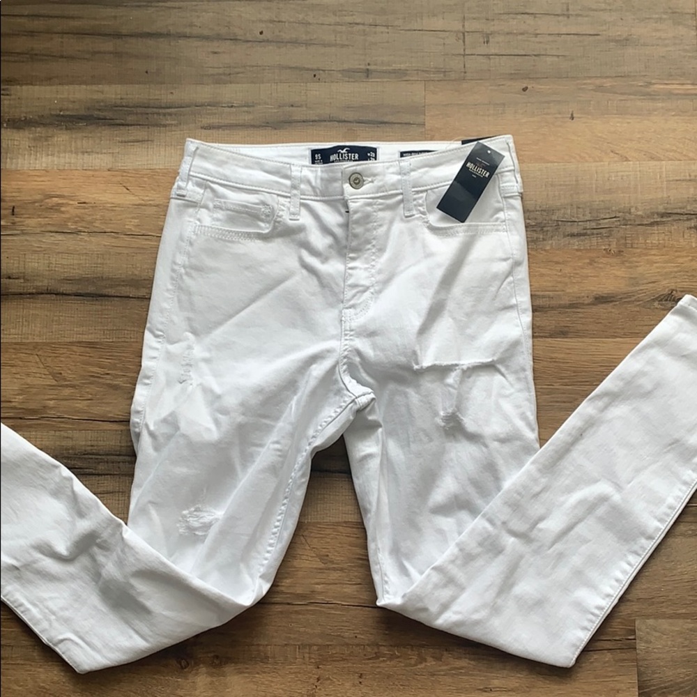 White ripped Hollister Jeans